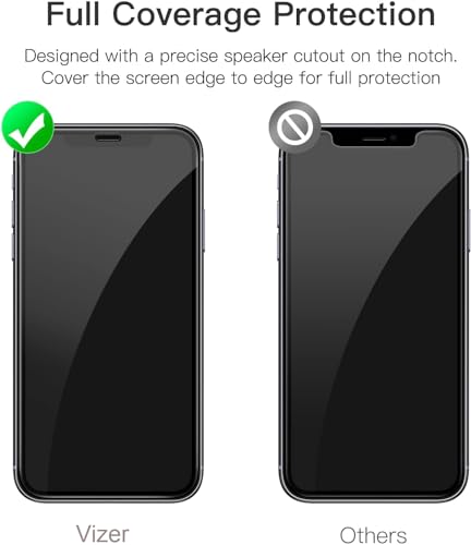 Image of vizer Military-Grade Tempered Glass Screen Protector for iPhone 13 (6.1 Inch) | 9H Hardness Gorilla Protection, HD Crystal Clear, Anti-Fingerprint, Bubble-Free Easy Installation