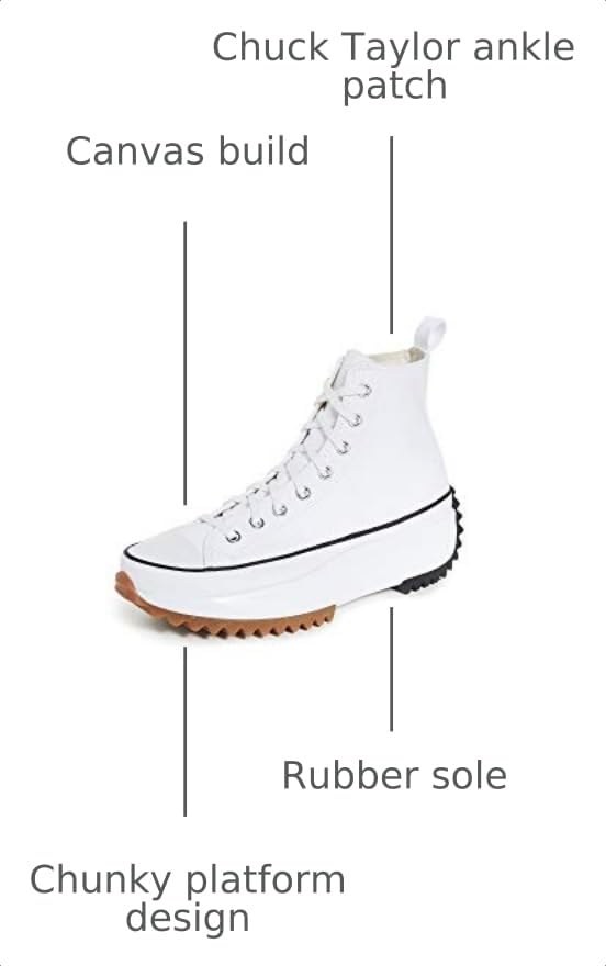 Image of Converse Unisex Run Star Hike Canvas Platform White /Black /Gum 3 Medium