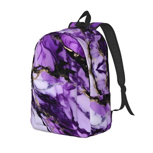 Sac à dos femme imprimé marbre violet pour ordinateur portable chic - 2