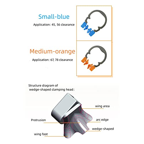 Image of Dental Sectional Matrix Ring Clamp Spring Clip, Autoclavable Nickel Titanium Orthodontic Clamp Rings, Contoured Matrices System for Pre and Post Molars. (R2 Orange)