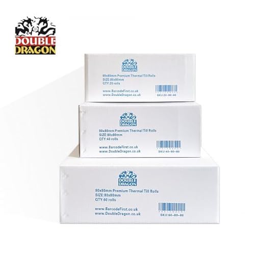 Double Dragon Thermopapier-Kassenrollen, 80 x 80 mm, geeignet für EPOS Epson, Star, Samsung, Bixolon, POS-Terminals, 10 Rollen