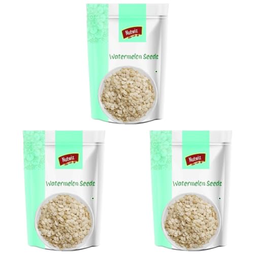 Image of Nutwiz Watermelon Seeds (Tarbooj Beej) 200 Grams - Raw Watermelon Seeds Packed with Protein, Fiber & Energy to Support Focus & Stamina - Delicious Dried Seeds for Office Lunches, Kids' Study Snacks & Mom's Homemade Halwa, Laddu & Home Made Sweets | Whole Roasted Tarbooj Seed | Raw Watermelon Beej