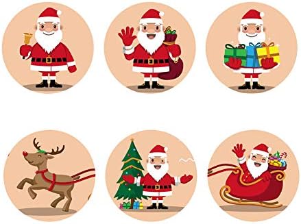 FKELYI Christmas Santa Claus Pattern Coasters Set for Drinks Heat Resistant Coaster Table Cups Mugs Mat Set 6 Pack Home Table Decor