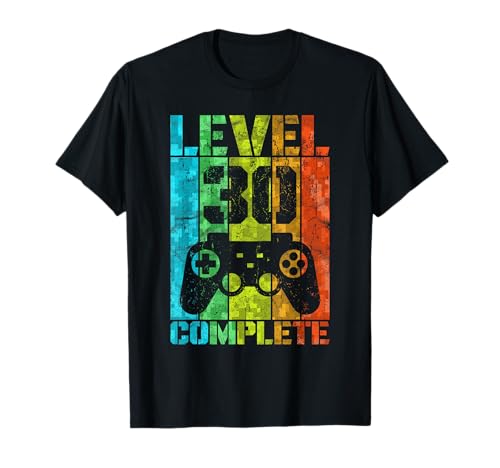 30. Geburtstag Geschenk Mann Gamer Level Complete 30 Jahre T-Shirt