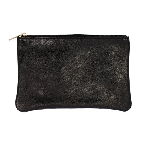 Zip Pouch L Iridescent Calfskin Leather, H13 x L21 cm, Black, Black, Zip Pouch L Iridescent Cowhide Leather, H13 x L21 cm, Black, Black, Zip Pouch L Iridescent Cowhide Leather, H13 x L21 cm, Black - Main Image