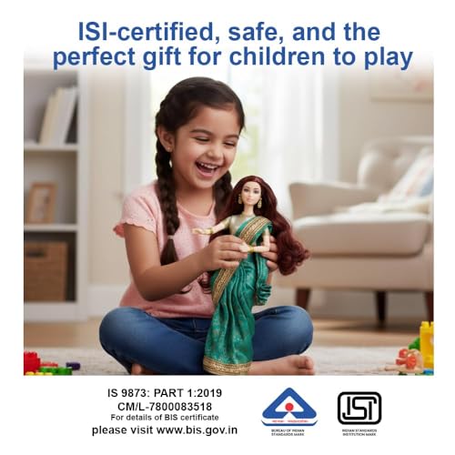 Image of Traditional Doll in Saree for Girls | Made in India Toy | Beautiful Ethnic Gudia| Birthday Present for Kids Aged 3+ Years | Indian Fashion Toys in Premium Packaging Gift Box (C18)
