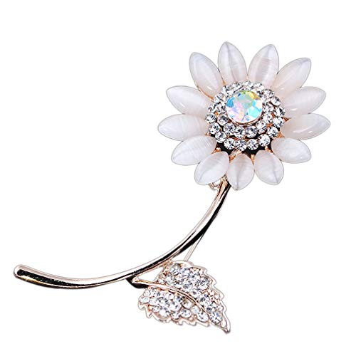 YKSO Broche en forme de tournesol en alliage de zinc avec pierre opale et pétales de fleur Cover