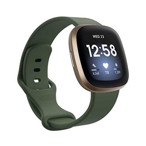 Comtax for Fitbit Versa 3�o���h �����p�V���R�[�� �h�� �x���g���߉\ Fitbit Sense �Ή� (S, �O���[��)