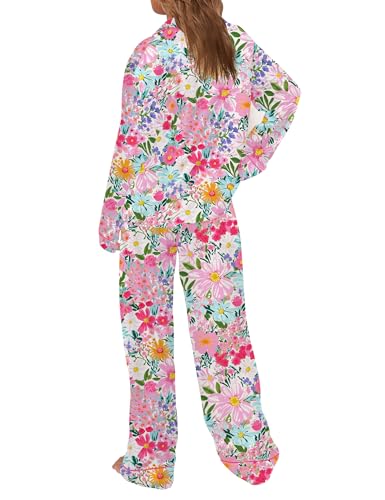 Image of SHESHOW Satin Pajamas for Women Set Long Sleeve Button Down Sleepwear 2 Piece Nightwear Women Pjs Sets Size XS-XXL