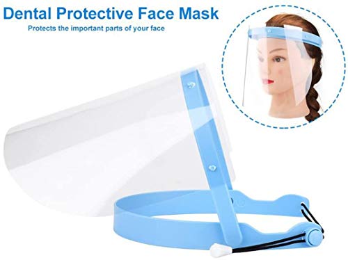 PROTECTOR Anti-Fog Adjustable Dental Full Face Shield with 10 Replaceable Plastic Protective Film