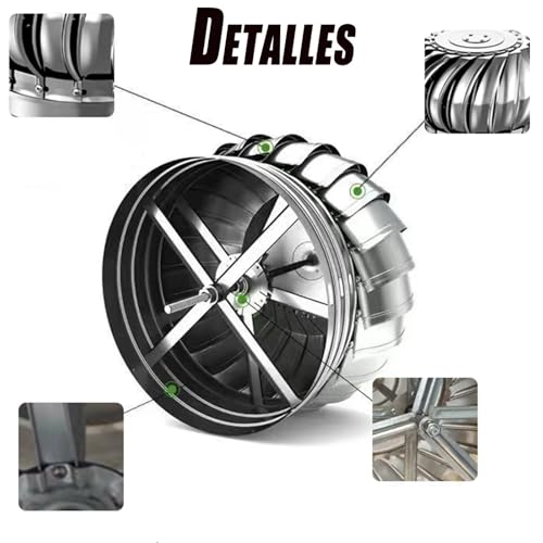 Turbine de ventilation de toit en acier durable avec écran de protection - 5