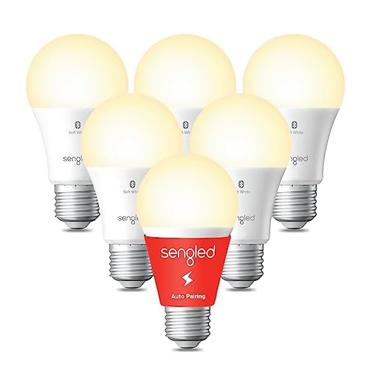 Sengled Smart Light Bulbs, Bluetooth Mesh, Bulbs That Work with Alexa Only, Dimmable LED E26 A19, 60W Equivalent Soft White 800LM, High CRI, Brightness, 6 Pack