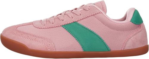 WHITIN Wide Barefoot Sneakers for Women | Brogue Toe Cap Style | Suede-Knit Hybrid2