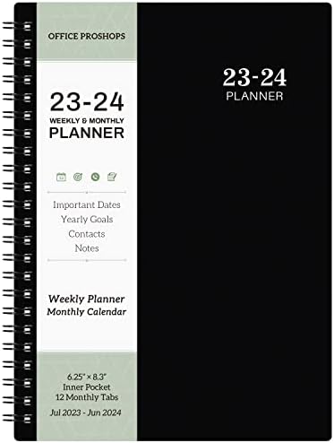 2023-2024 Academic Planner - Weekly and Monthly Planner 2023-2024, 6.3” × 8.4”, Planner 2023 from Jul 2023 to Jun 2024, Inner Pocket, Premium Paper, Twin-Wire Binding, Make Your Life Productive