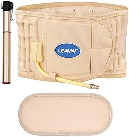 Inflatable Decompression Back Belt, Back Support & Lumbar Traction Belt-Lumbar Support Belt for Lower Back Pain Relief (Beige)
