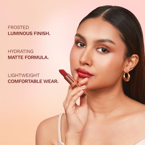 Image of Pilgrim Glitter Lipstick For Women 4.2gm | Dubai Luxe Lifestyle - My Habibi Shade | Lipstick Infused with Vitamin E & Olive Oil | Glitter Formula With Matte Finish | Non Drying | All Skin Types