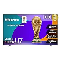 Hisense 100" U7 Mini-LED ULED 4K UHD Best Premium Gaming Google Smart TV (100U75QG, 2025 Model) - QLED, Native 165Hz, VRR 288, Up to 3000 Nits, HDR10+, Dolby Vision IQ · Atmos, IMAX Enhanced, 2.1.2 Ch