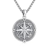 Eusense Compass Necklace for Women Men 925 Sterling Silver Jewelry North Star Pendant Gifts for Her Him Birthday Anniversary Wedding Lover Graduation Valentine Travel Daily