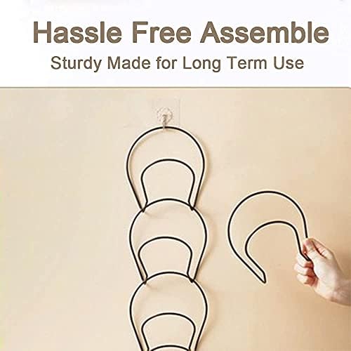 SUNFICON 10 Pack Hat Rack Organizer Hanger Holder Closet Hanging Baseball Cap Display Storage Rack for Scarves Handbags Towels Clothes Ties Over Door Wall Mounted w Hanging Hook Black