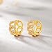 DREMMY STUDIOS 14K Gold Spike Huggie Hoop Earrings for Women - Sleeper Dainty Cute Simple Tiny Drop Charm Ear Cuff Dangle Punk Earrings