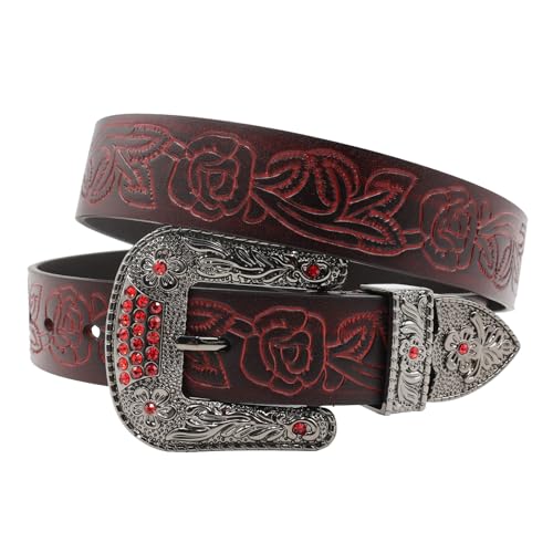 Ceinture en cuir à strass avec sangle taille originale style western