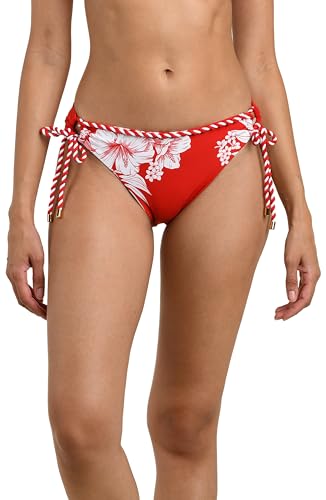La Blanca Women's Side Tie Hipster Bikini Bottom, Ruby//Mariner Blooms, 14