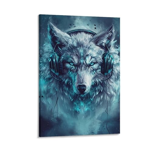 Impression sur Toile Loup Décoration Salon et Chambre Moderne 30x45cm