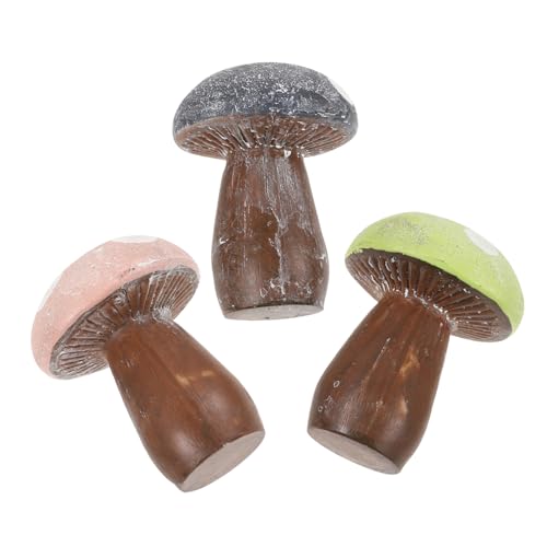 PHENOFICE Ensemble De 3 Statues De Champignons en Résine Ornements De Jardin Uniques pour La Décoration