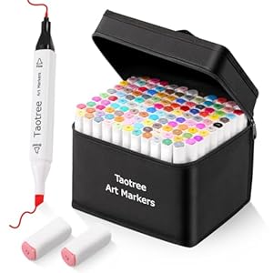 Taotree Alcohol Markers 121 Colors Dual Tips Art Markers Sketch Pens Set, Art Supplies Kit, Art Set Drawing Markers Pen for Adult Coloring Painting, Sketching, Gifts for Teens Girls Boys Kids Artists