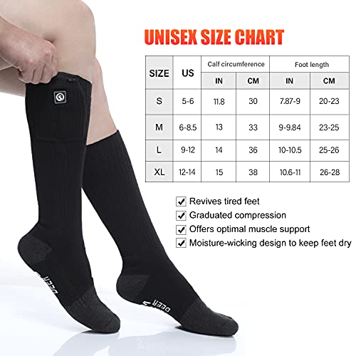Snow Deer Heated Socks For Men & Women Battery Socks Powered Thermal Ski Socks Winter Foot Warmer With Temperature Control Long Socks For Skiing Hiking Hunting Motorcycling Riding #TOP4