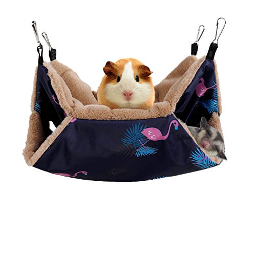 Sttqyb Small Pet Cage Hammock, Hanging Bed For Small Animals Pet Cage Hammock Accessories Bedding For Chinchilla Parrot Sugar Glider Ferrets Rat Hamster Rat Playing Sleeping (Flamingo) #TOP10