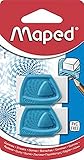 Sin PVC. Maped Precision - Lote de 2 gomas de borrar sin PVC y sin ftalatos con funda protectora, color azul
