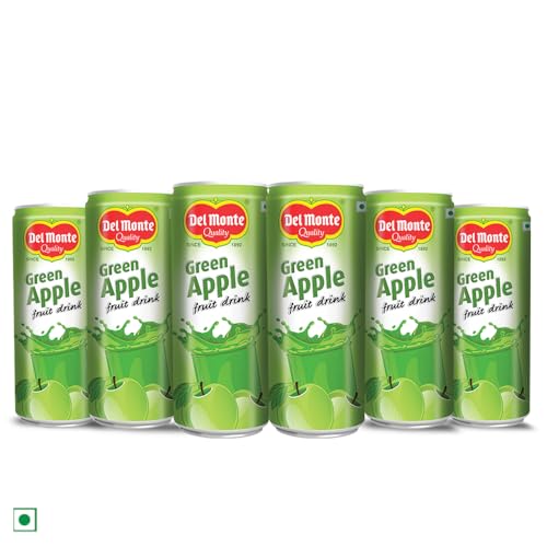 Image of Del Monte Green Apple Fruit Drink (Pack of 6) - Crisp, Tangy & Ideal for Mocktails & Cocktails |No added preservatives