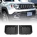 Front Bumper Grille Insert (LH + RH) Compatible With Jeep Renegade 2015-2018 / Center Grille Bezel Outer (Set) / Front Bumper Insert Lower Grill Bezel Cover (1 Pair) Black