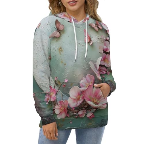 Sweatshirt fleur papillon de la lune pullover à manches longues taille S - 2