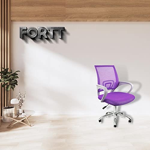 Cadeira de Escritório Secretária Base Cromada com Rodinha Fortt Lisboa Roxa - CSF02-RX