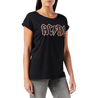 MERCHCODE Ladies AC/DC Voltage Tee T-Shirt Femme - Les Beatles, Paul McCartney, John Lennon, RIngo Starr, George Harrison