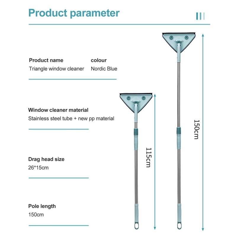 Image of Multifunctional Triangle Mop, Spliced Triangle Mop 360 Rotatable Adjustable Cleaning Mop, Extendable Wall Mop with Long Handle, Household Mop for Ceiling Window Floor