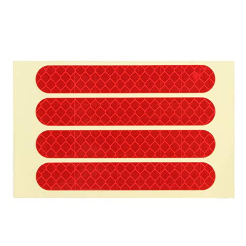 SUNGOOYUE 4 Unids/Set Rueda Trasera Delantera Pegatina Reflectante Apta para Ninebot G30 Accesorio para Patinete Eléctrico (Rojo)