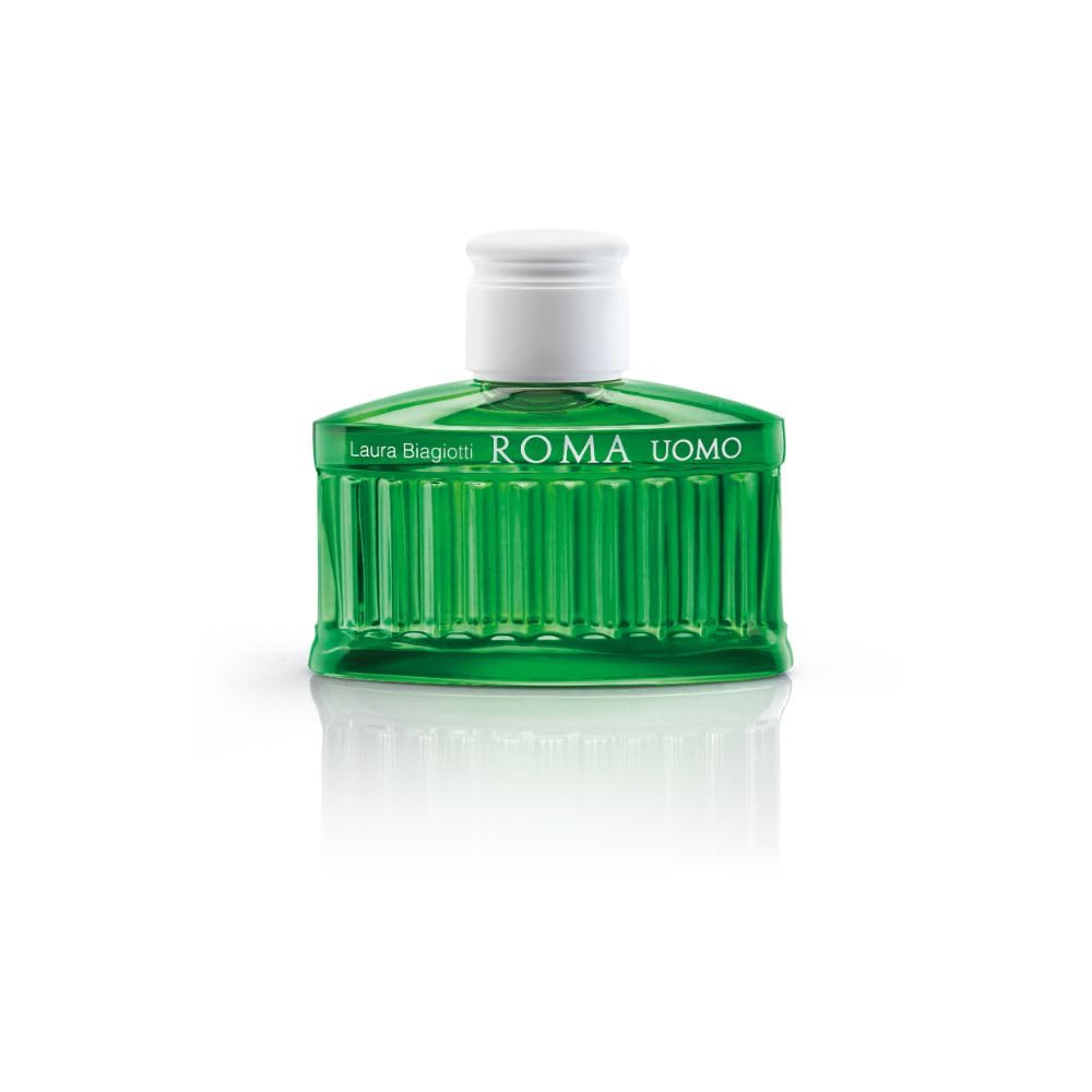 Laura Biagiotti Roma Uomo Green Swing, 4.2 oz - EDT Spray - Cologne for Men - Woody, Floral Fragrance - Long-Lasting - Natural Spray - Elegant Bottle