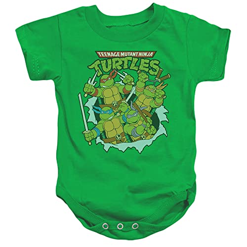 Image of TMNT Teenage Mutant Ninja Turtles Retro Group Infant Baby Boys Onesie Snapsuit