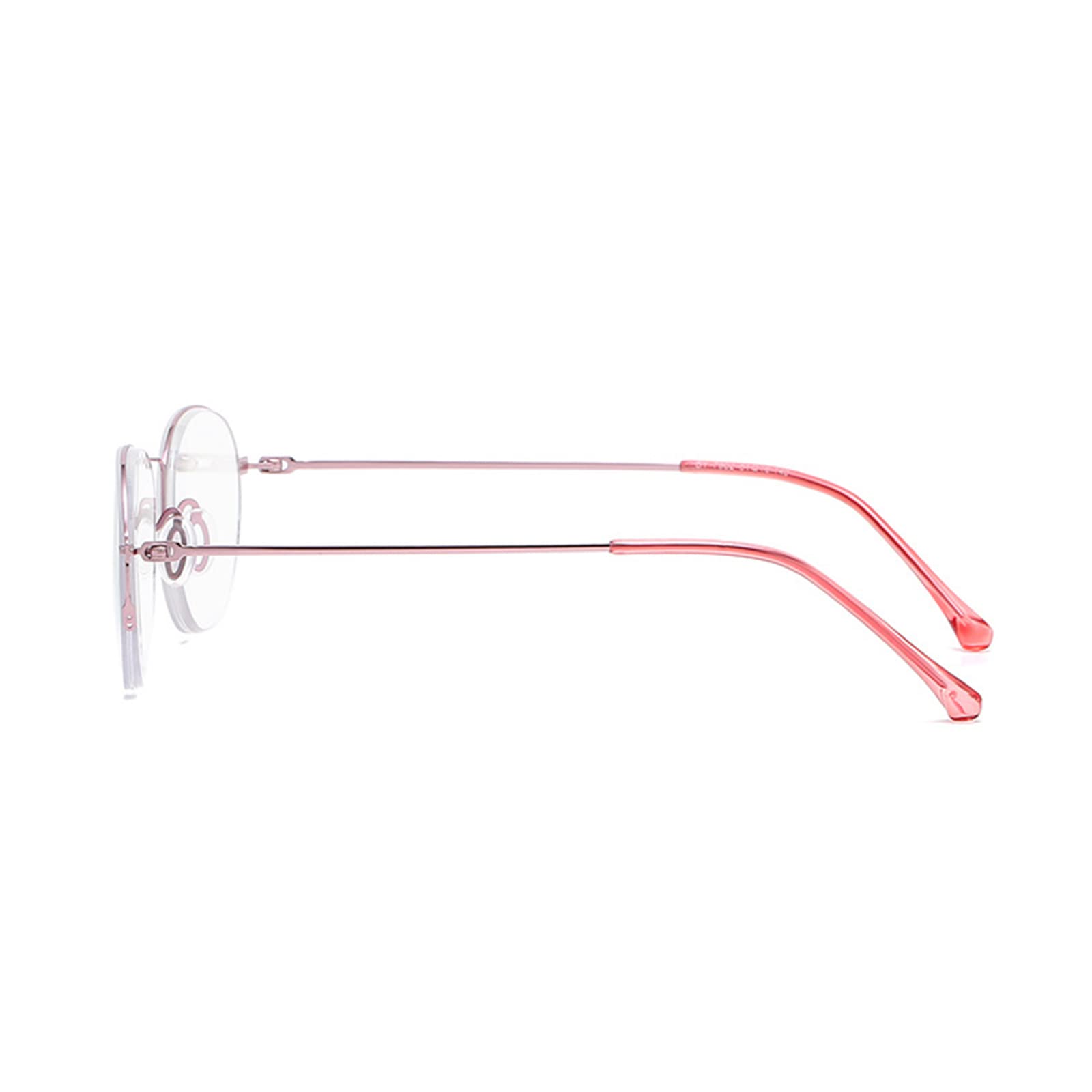 Mujeres Anti-Luz Azul Gafas de Lectura Metal Redondo Medio Marco Gafas para Ancianos HD Antideslumbrante Tensión Ocular Lector de Computadora +1.0 a + 3.0,Pink-+1.50