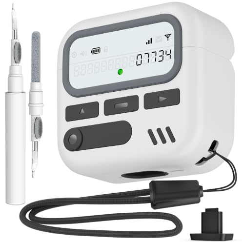 Image of for AirPods 4 Case with Safty Lock,Retro Inspired Pager Style (White)