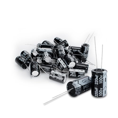 Innfeeltech 25 piezas condensador electrolítico 220uF 100V condensadores electrolíticos radiales de aluminio