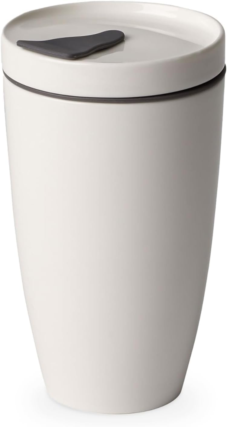 Villeroy & Boch Manufacture Rock Coffee To Go Becher, Premium Porzellan, 290ml, Mattschwarz