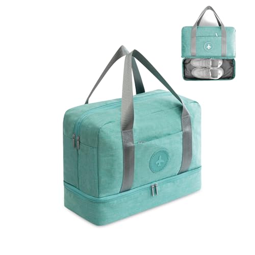 FANDARE Travel Duffel Bag for Women & Men Waterproof Overnight Weekend Bag Lightweight Travel Luggage bag for Sports, Gym, Vacation Green