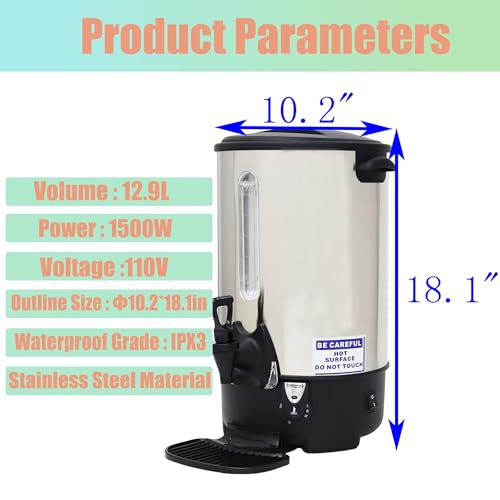 Dispensador eléctrico de agua caliente 12.9 L acero inoxidable miniatura 7