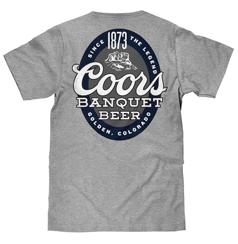 Tee Luv Men's Coors Banquet Shirt - Since 1873 Double Sided Beer Logo T-Shirt3