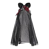 JIAHG Gothic Katyusha Headdress Black Lace Rose Bunny Ears Headband Halloween Costume Hair Accessory Cosplay Headwear