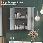 Bathroom Wall Cabinet,Medicine Cabinets for Bathroom Cabinet Wall Mounted,Medicine Cabinet Over Toilet,Surface Mount Medicine Cabinet for Laundry Room,Kitchen,Grey,22x23 - Image 5